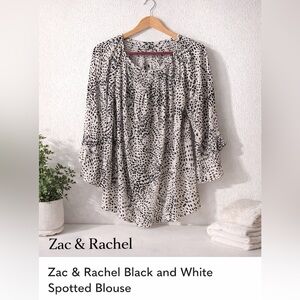 Zac & Rachel Black and White Spotted Blouse